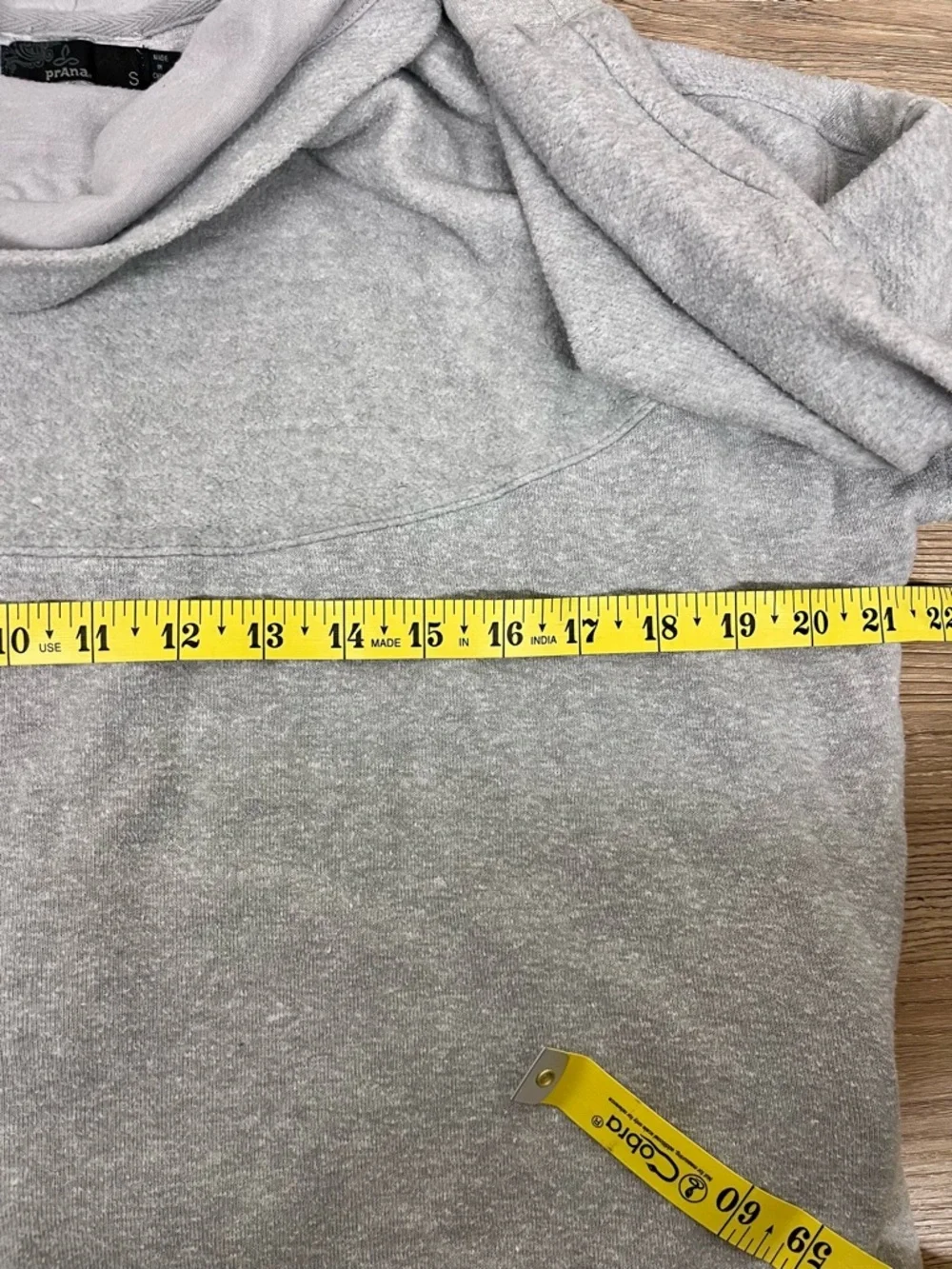 Prana Cowl Neck Top Pullover Sweater Gray Size Small
